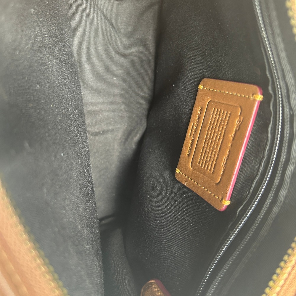 Disney Coach Mickey Mouse Saddle Bag 23 Tan Glovetanned Leather Excellent - Picture 9 of 13